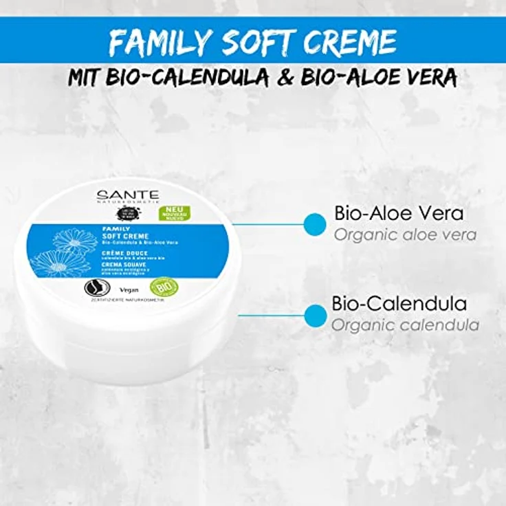 Sante Naturkosmetik Family Soft Creme Bio-Calendula & Bio-Aloe Vera, pflegt intensiv & schützt die Haut, 150.0 ml – Bild 6