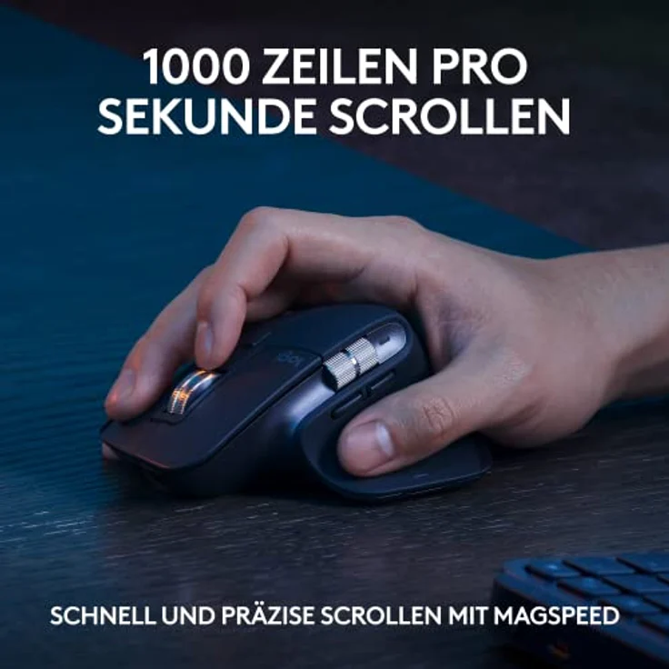 Logitech MX Keys S Combo: Leistungsstarke kabellose Tastatur und Maus mit Handablage,Customizable Illumination, Fast Scrolling,Bluetooth, für Windows/Linux/Chrome/Mac, Deutsches QWERTZ-Layout - Grau – Bild 4