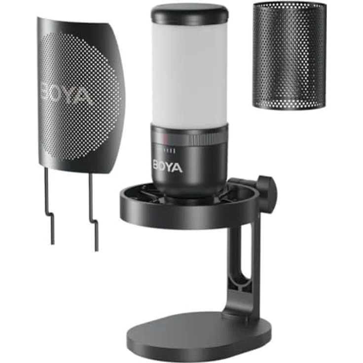 Boya K3 USB Mikrofon, beleuchtetes Kondensatormikrofon mit Geräuschunterdrückung und 48 kHz/24-Bit Audioqualität – Bild 7