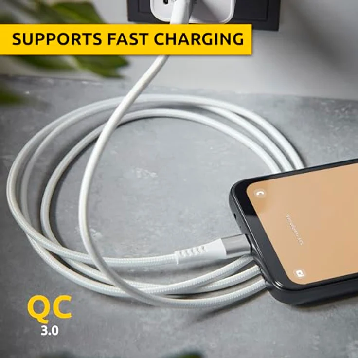 Intenso USB-Cable A315C, USB-A auf USB-C Daten- und Ladekabel, Quick Charge mit bis zu 60 Watt, Nylon, 1.5 Meter, weiß – Bild 4