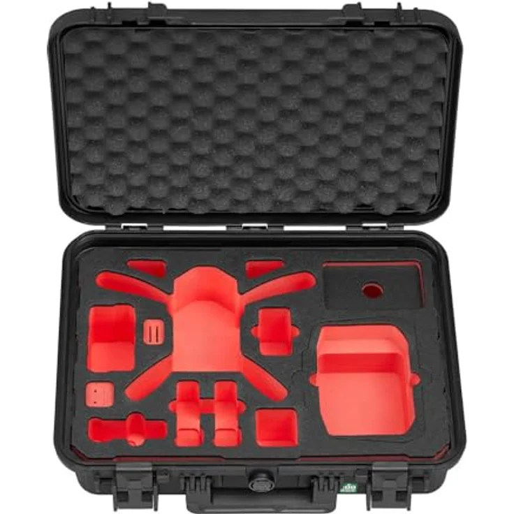 TomCase Drohnenkoffer „Ready to Fly” für DJI Mini 4 Pro Fly More Combo, Standard oder DJI RC 2 Controller, wasserdichter ECO Schutzkoffer - Made in Germany, schwarz – Bild 4