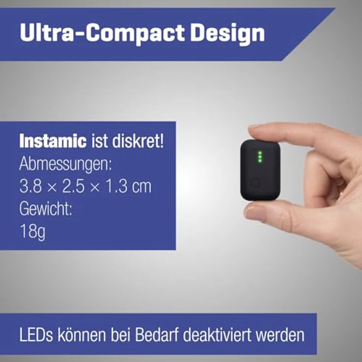 Instamic Pro Plus C Mono, kabelloser Audiorecorder mit IP67 Wasserschutz, 32-Bit-Float-Aufnahme und Bluetooth Streaming – Bild 13