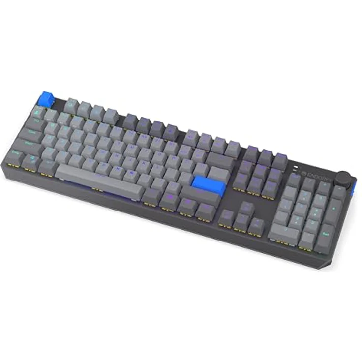 Endorfy Thock V2, Gaming-Tastatur mit mechanischen Gateron Yellow Switches, RGB-Hintergrundbeleuchtung, kabelgebunden und kabellos, grau – Bild 1
