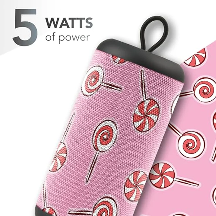 Music Sound Vertical Bluetooth-Lautsprecher, 5 Watt Leistung, Wireless, 4 Stunden Wiedergabezeit, Bluetooth 5.0, Rosa – Bild 4