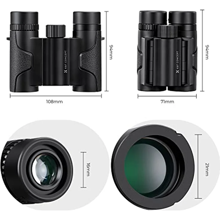 K&F Concept 8x21 Kompaktes Ferngläser für Kinder und Erwachsene, mit BAK4 Prisma, FMC Objektiv, IP65 Wasserdicht & Nackenriemen - Weitwinkel, BAK4 Prisma, FMC Beschichtung – Bild 2