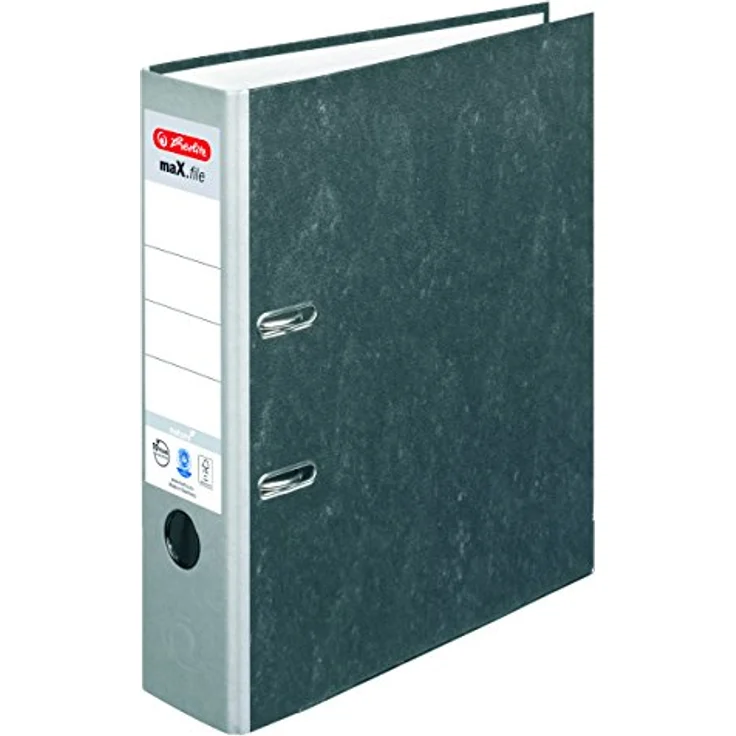 Herlitz Aktenordner maX.file »nature«, DIN A4, 8 cm Rückenbreite, Wolkenmarmorpapier, blau – Bild 2