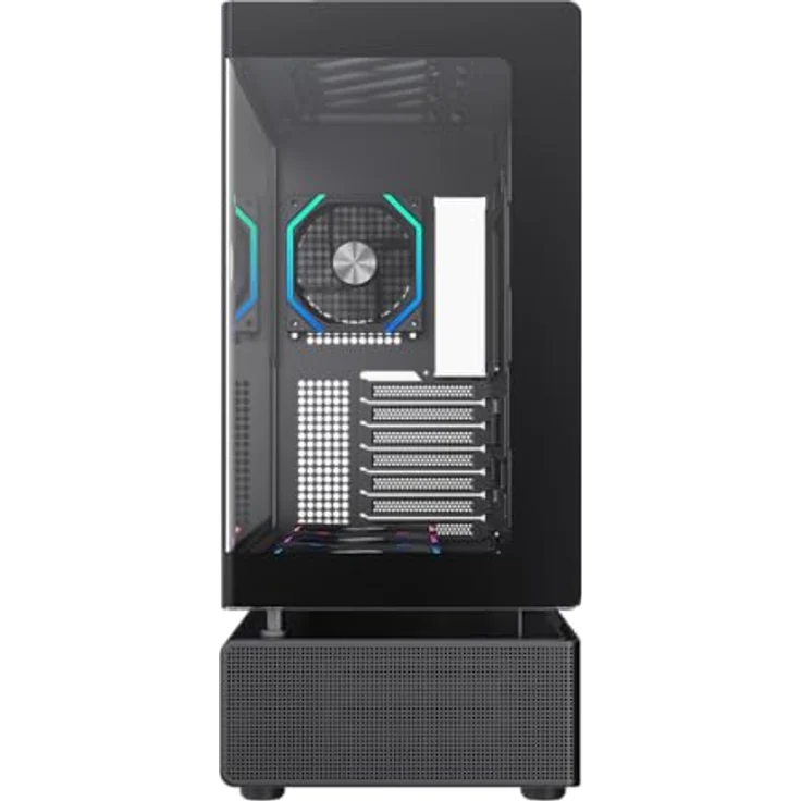 GameMax GAMEMAX N80 BK, Midi Tower Gehäuse ohne Netzteil, ATX, 5x ARGB Lüfter, 2x USB 3.0, 1x USB Type-C, Glasfenster – Bild 4