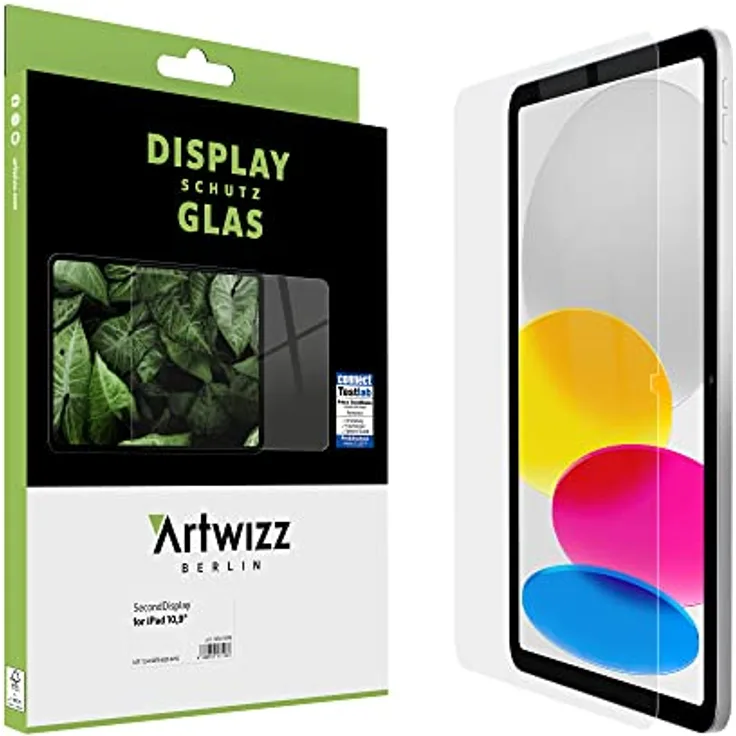 Artwizz SecondDisplay Schutzglas kompatibel für iPad 10,9' (2022, 10. Gen.) - HD Displayschutz aus Sicherheitsglas, 9H Härte, Hüllenfreundlich