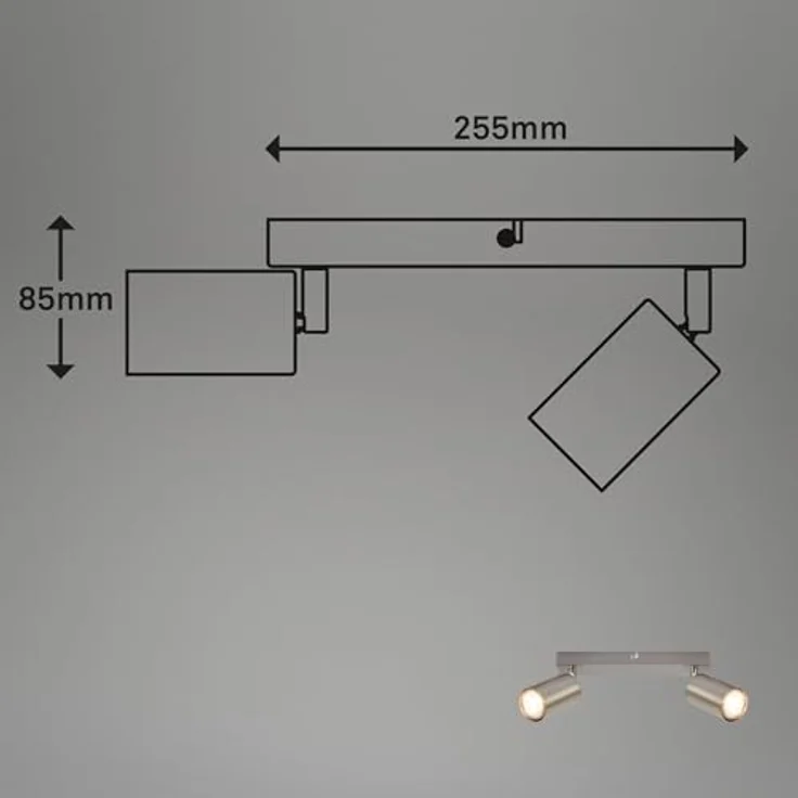 BRILONER Deckenlampe schwenkbar, GU10 Fassung, max. 9 W, 25,5cm, Nickel-Matt – Bild 3