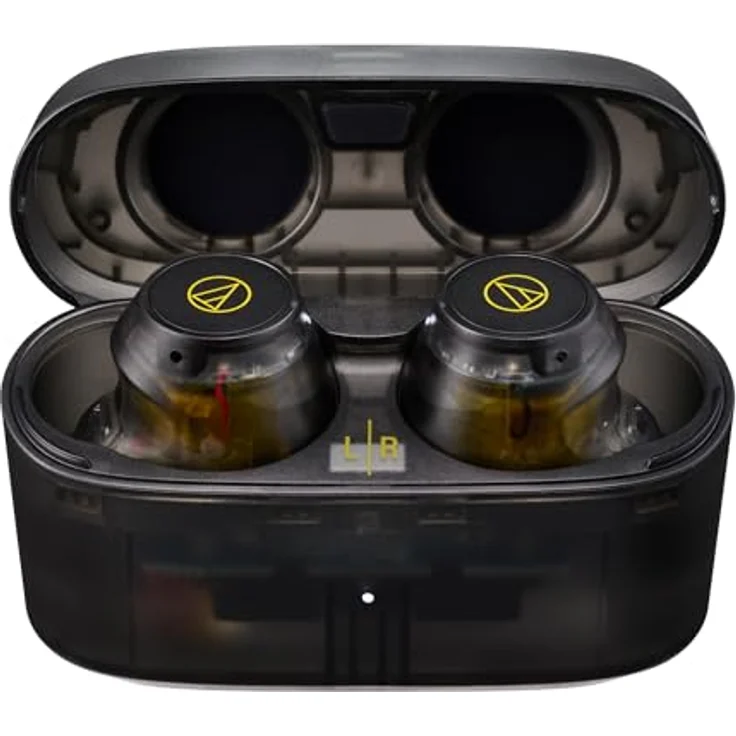 Audio-Technica ATH-CKS30TW+ Kabellose Kopfhörer mit Active Noise Cancelling, Durchsichtig Schwarz – Bild 1