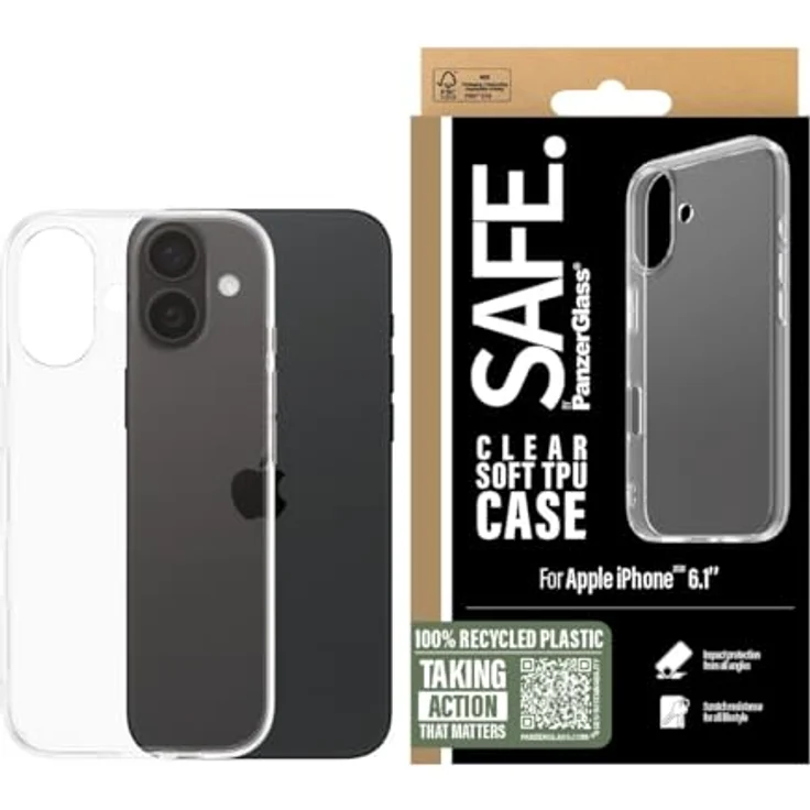 PanzerGlass SAFE TPU Case SAFE95896, transparent, Stoßschutz, kompatibel mit iPhone 16 – Bild 2