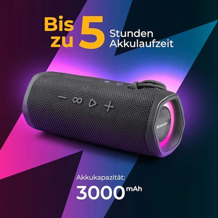 Defender Enjoy S800, Bluetooth-Lautsprecher 20W mit MP3, FM, SD, USB, TWS und IPX5, Schwarz – Bild 4