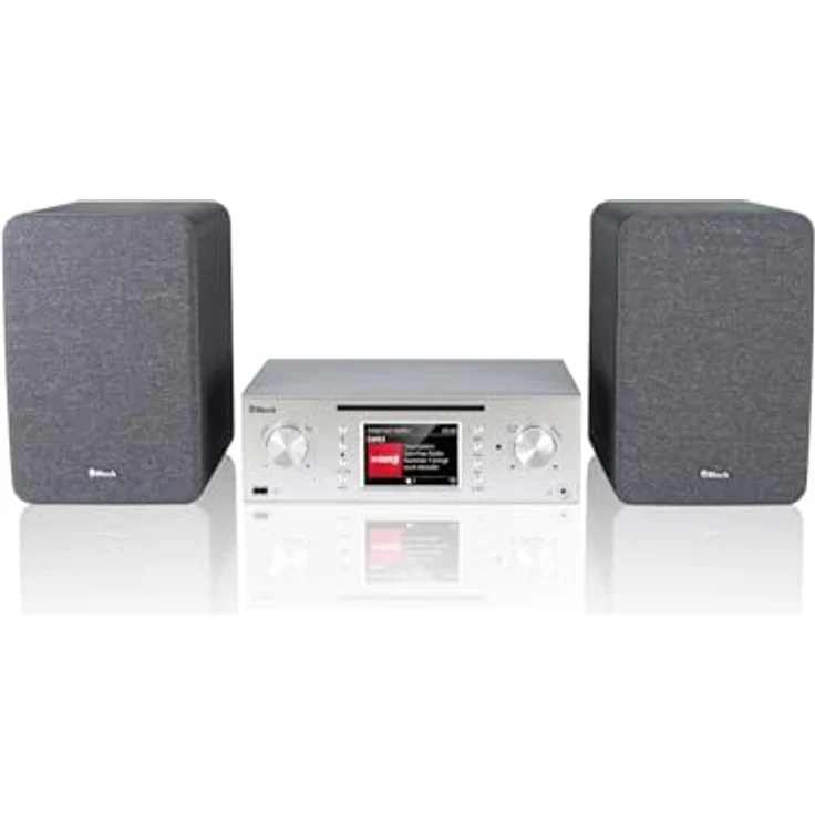 Block MHF-50 Mikroanlage silber, Kompaktanlage mit 4 Zoll Farbdisplay, Triple-Radio, CD-Spieler, WLAN, Bluetooth, Spotify®-Connect Ready, inkl. Lautsprecher – Bild 5