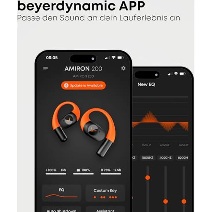 Beyerdynamic Amiron 200 Wireless, Kopfhörer mit aktiver Geräuschunterdrückung, 11 h Akkulaufzeit, IP54, Schwarz – Bild 7