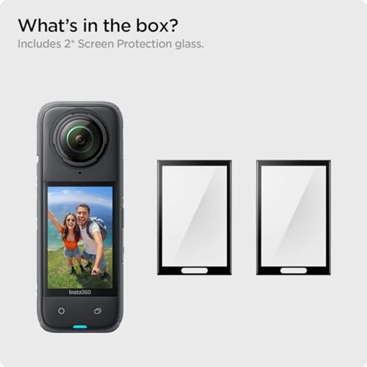 Spigen Glas.tR Slim Schutzfolie für Insta360 X5 & X4, 2 Stück, 9H Kratzfest, Volle Abdeckung, Ölfrei – Bild 3