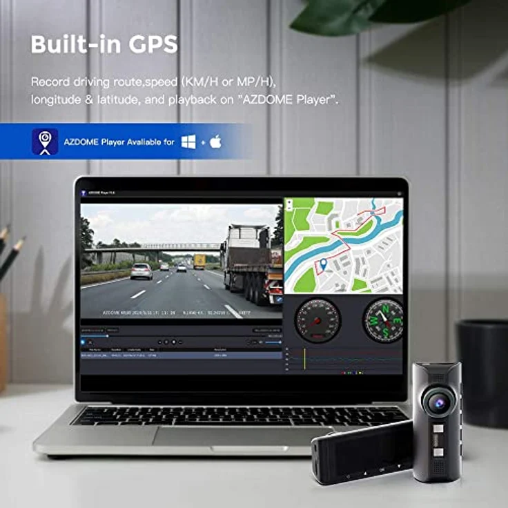 AZDOME M550 3 Linse Dashcam 1440P + 1080P + 1080P Auto Kamera mit WiFi, GPS, 4K Kamera vorne, Super Nachtsicht, Parküberwachung, Loop-Aufnahm, WDR, G Sensor, 3.19Zoll IPS Bildschirm für Taxis – Bild 3
