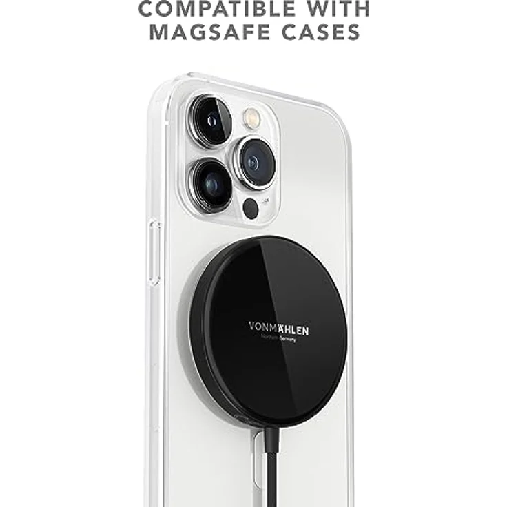 Vonmählen Aura Mini Black (15 W), Wireless Charger, Schnelles Laden mit integrierten Magneten – Bild 6