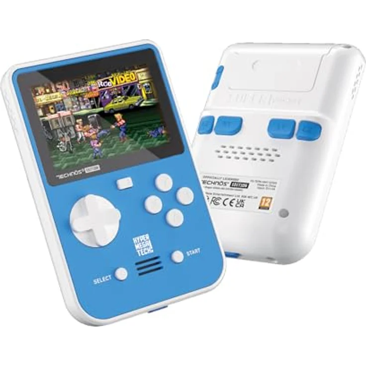 BLAZE EVERCADE TECHNOS SUPER POCKET, Handheld-Konsole mit 15 Arcade-Klassikern, weiß mit blauer Frontplatte, erweiterbar mit Evercade-Cartridges, 4+ Std. Akkulaufzeit – Bild 2