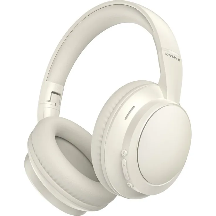 XSSIVE XSS-H12W, Wireless Over-Ear Headset mit Bluetooth 5.0, 20 Stunden Akkulaufzeit, beige