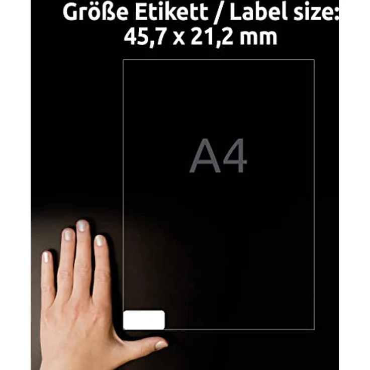 AVERY Zweckform L7636-25 Adressetiketten/Adressaufkleber (1.200 Etiketten mit ultragrip, 45,7x21,2mm auf A4, bedruckbar, selbstklebend, für Absenderetiketten, Papier matt) 25 Blatt, weiß – Bild 4