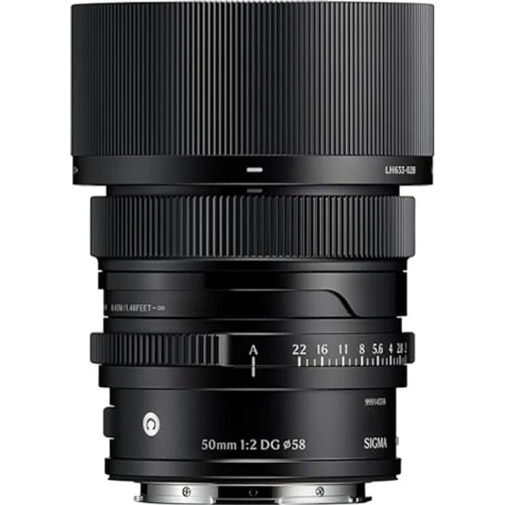 Sigma 50mm f/2 DG Noir Contemporary, Objektiv für Monture L mit vorderem und hinterem Objektivdeckel, Sonnenschutz – Bild 1
