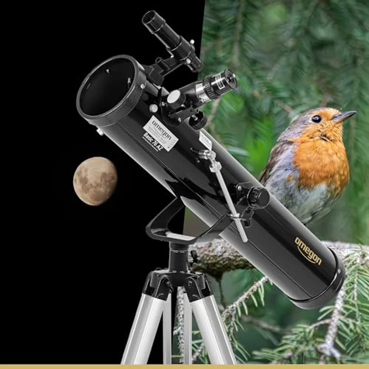 Omegon Teleskop AC 80/400 AZ-3, Kompaktes Refraktor-Teleskop mit 80mm Öffnung, 400mm Brennweite und leichter AZ-3 Montierung, ideal für Mond- und Naturbeobachtungen, einsteigerfreundlich – Bild 2