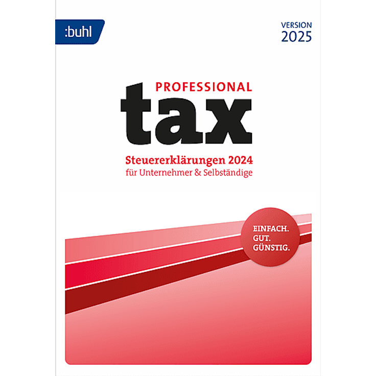 Buhl Data WISO tax 2025 Professional, Steuersoftware für PC mit Online-Abgabe und Dialogeingabe, Download-Link