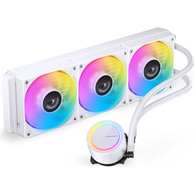 Jonsbo TG-360 AiO Wasserkühlung, ARGB mit 360mm Aluminium-Radiator und 3 RGB-Lüftern, weiß