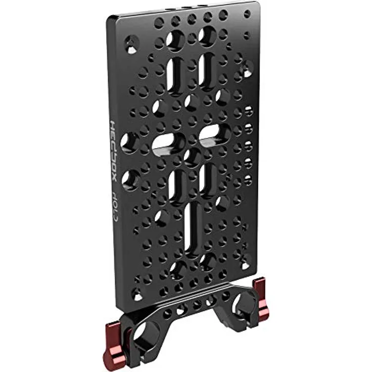 HEDBOX HOLD II System - Universelle Montageplatte aus Aluminium (Cheese Plate) mit 15-mm-Schienenblock für DSLR-Rohrsystem, Swiss Design in Schwarz