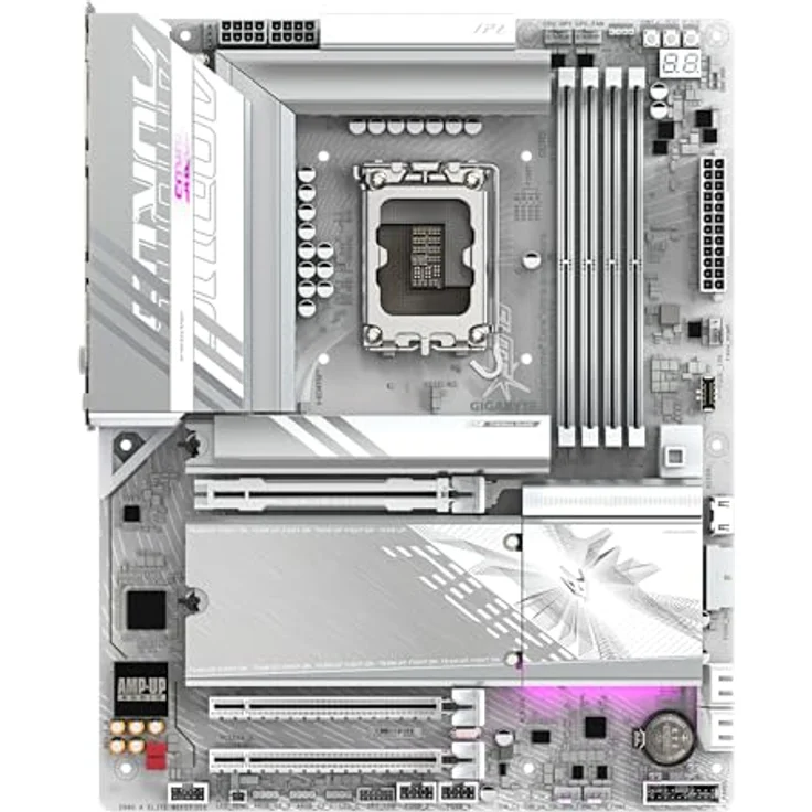 Gigabyte Z890 AORUS Elite WIFI7 Ice Mainboard - Unterstützt Intel Core Ultra (Serie 2) CPUs, 16+1+2 Phasen VRM, bis zu 8800MHz DDR5 (OC), 1xPCIe 5.0 + 3xPCIe 4.0, Wi-Fi 7, 2.5GbE LAN – Bild 2