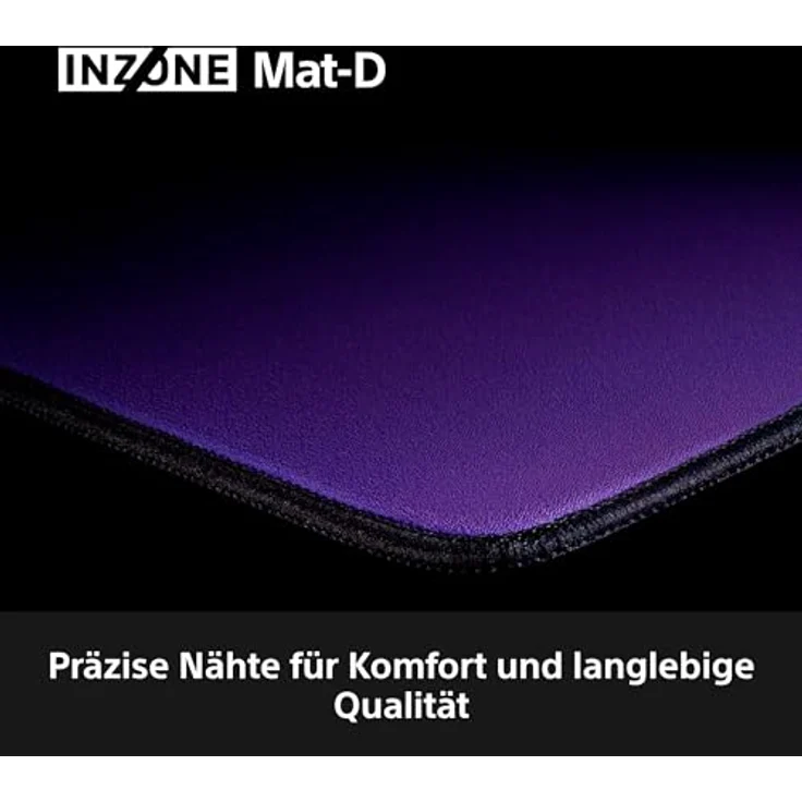 SONY INZONE Mat-D Gaming-Mauspad, 400 mm x 480 mm, rutschfeste Gummi-Unterseite, genähte Kanten, Schwarz – Bild 8
