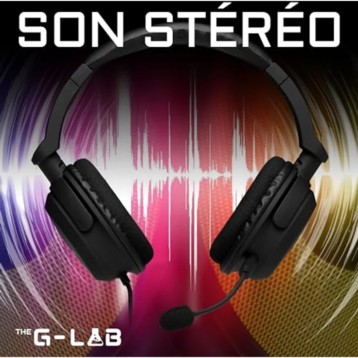 The G-Lab Korp Carbon Gaming Headset, Mikrofon Gamer mit verstärktem Bass, abnehmbares Mikrofon, leicht und bequem, kompatibel mit Xbox One, PC, PS5, Switch, Smartphone (schwarz) – Bild 3