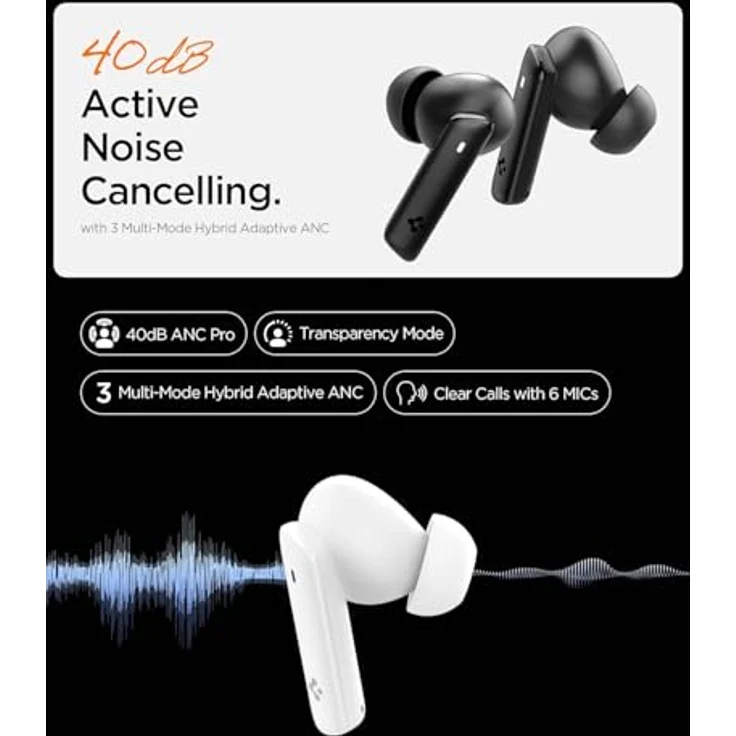 Spigen SA2402 ANC PRO TWS Kopfhörer, In-Ear mit aktiver Geräuschunterdrückung, 30 Stunden Akkulaufzeit, Bluetooth 5.2, Weiß – Bild 2