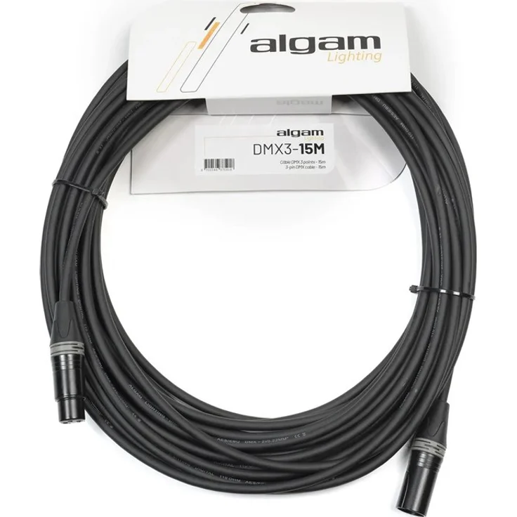 Algam Lighting DMX 3 Pin - 15 m, DMX-Kabel mit 110Ω Impedanz für zuverlässige Signalübertragung – Bild 4
