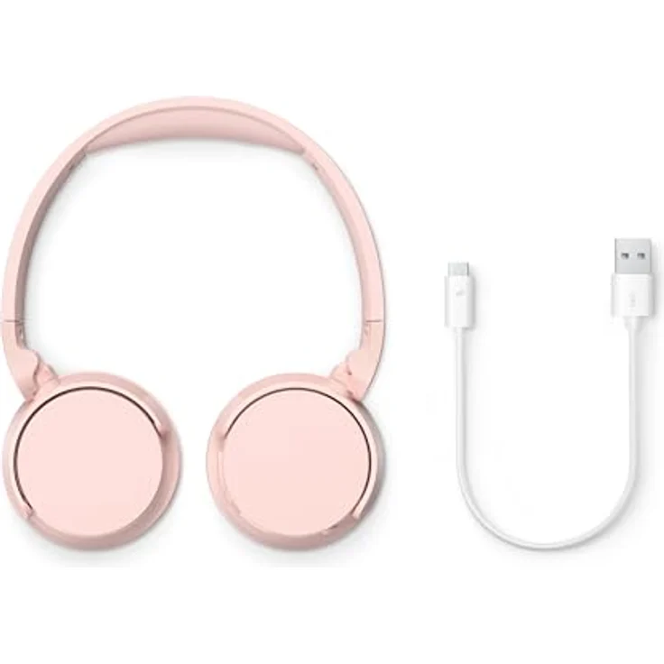 PHILIPS TAH4209PK Leichter ohraufliegender kabelloser Bluetooth-Kopfhörer mit passiver Geräuschisolierung – 55 Stunden Spielzeit, deutliche Anrufe, dynamischer Bass, 2 Stunden USB-C-Laden – Rosa – Bild 4