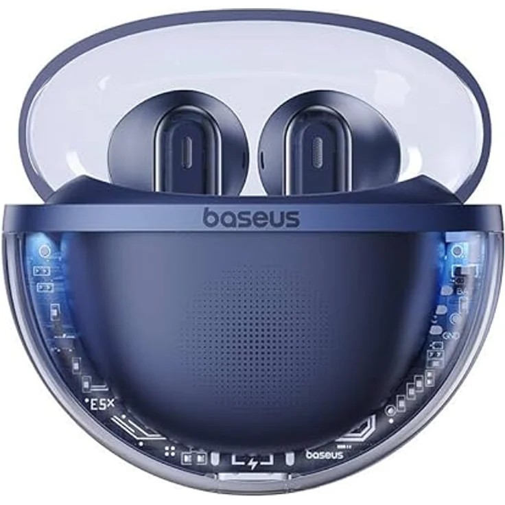 Baseus Bowie E5x, TWS Bluetooth-Kopfhörer mit KI-Geräuschunterdrückung, 25 Stunden Akkulaufzeit, Gaming-Modus, blau – Bild 2