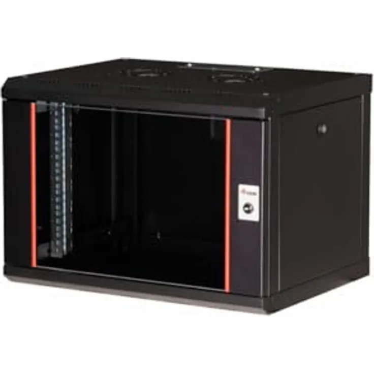 Equip Serverschrank 19" 07U 600x450mm Glastür schwarz - Netzwerkschrank mit gehärteter Glasfront, vormontiert