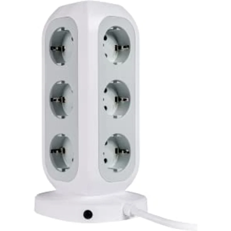 Verbatim EU Steckdosenturm 15-in-1, Mehrfachsteckdose mit 11 Euro-Steckdosen, 2 USB-C und 2 USB-A Anschlüssen, Multisteckdose mit Schalter und 2 m Verlängerungskabel, max. 3600 W – Bild 2