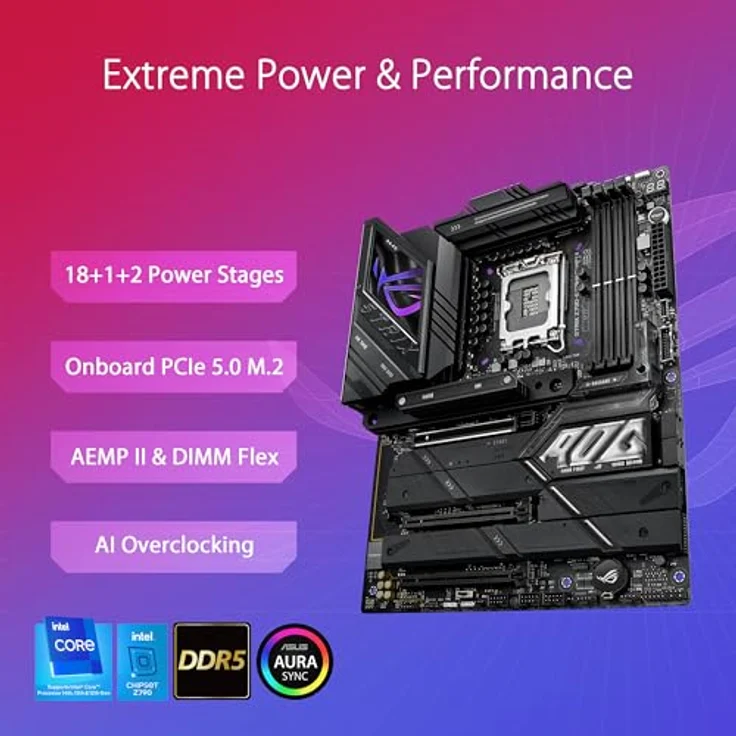 ASUS ROG STRIX Z790-E GAMING WIFI II Gaming Mainboard Intel Sockel LGA1700 (ATX, DDR5, 5x M.2, PCIe 5.0, WiFi 7, AI Cooling II, Aura Sync) – Bild 3