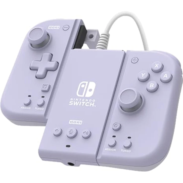 HORI Split Pad Compact Attachment Set (Violetto Lavanda) Ergonomischer Controller für den tragbaren Modus mit kabelgebundenem Adapter für Nintendo Switch/OLED - Offizielles Lizenzprodukt von Nintendo – Bild 1