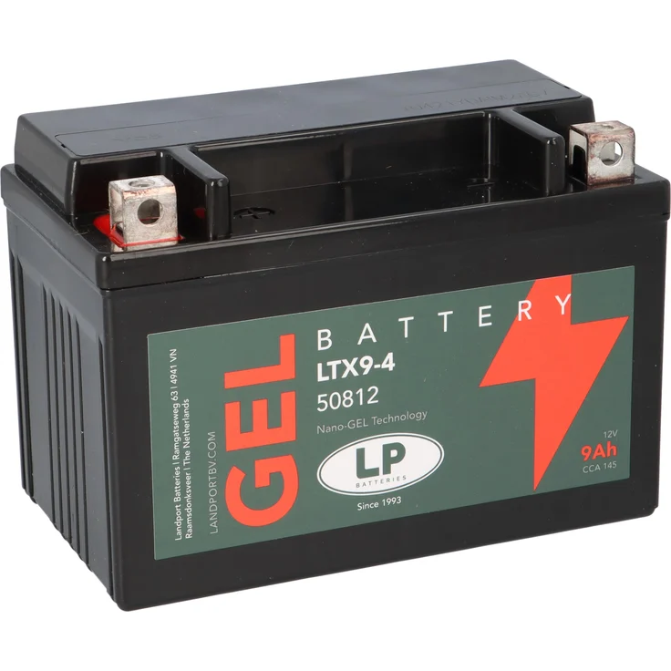 Landport Gelbatterie MG GTX9-4 (YTX9-BS), 12 Volt, 9 Ah, wartungsfrei, auslaufsicher, mehr Startleistung – Bild 1