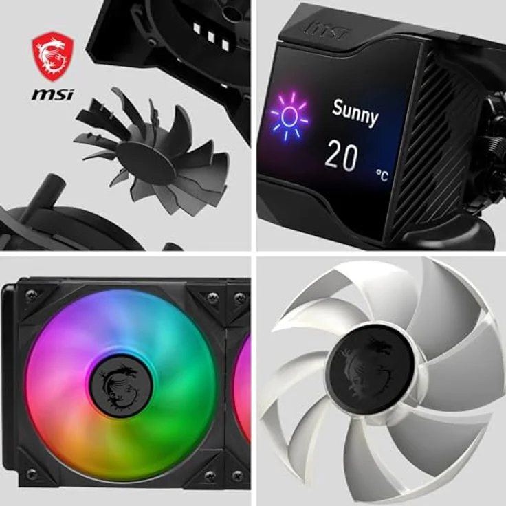 MSI MPG CORELIQUID D360 CPU-Flüssigkeitskühler - ARGB-Lüfter, verdunstungssichere Schläuche, Mystic Light Software-Unterstützung - AMD- & Intel-Sockel-kompatibel – Bild 4