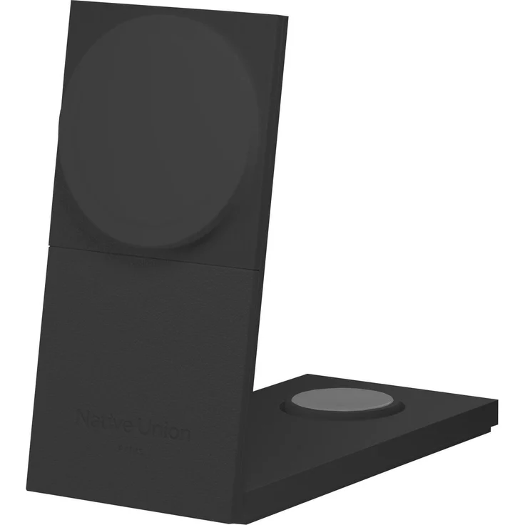 Native Union Rise 3-In-1 Qi2, Wireless Charger mit 15 W Leistung, Schwarz, für Smartphone, Ohrhörer und Apple Watch