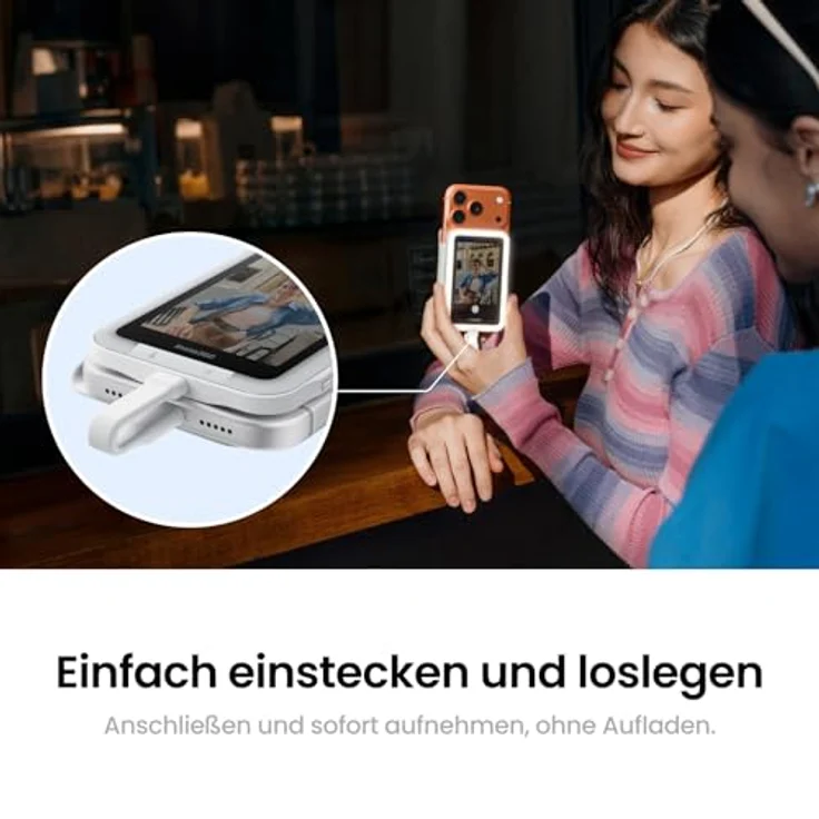 Insta360 Snap Selfie-Bildschirm mit Licht, Magnetischer 4K Selfie-Monitor mit Touchscreen, Einstellbarem Licht, Kabel-Sofortverbindung, für iPhone & Android – Bild 4