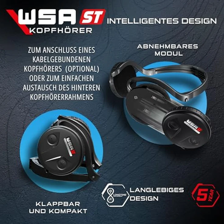 XP WSA 2 ST Funkkopfhörer für XP Deus 2, kabellos mit klarer Soundqualität und Nackenbügel – Bild 6