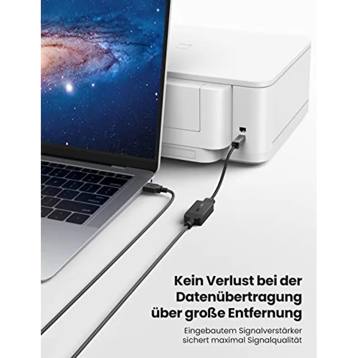 UGREEN USB 2.0 Verlängerungskabel aktiv mit Signalverstärker, A-Stecker auf A-Buchse für WLAN-Karten, WiFi-Empfänger, Drucker, Monitor, Kameras, Mäusen, Tastaturen, USB Sticks usw (10m) – Bild 3