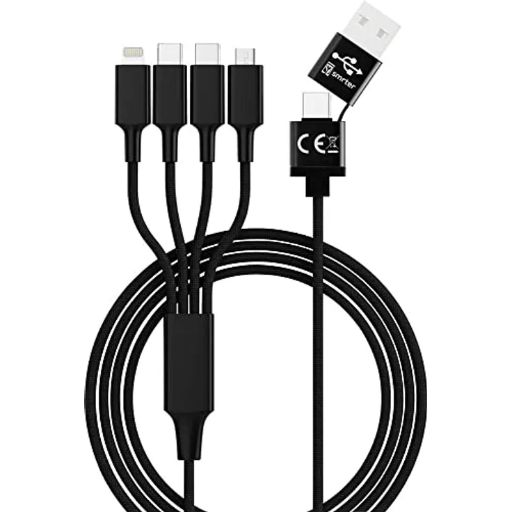 Smrter USB-Ladekabel USB-A Stecker, USB-C® Stecker, USB-C® Stecker, USB-Micro-B 3.0 Stecker, Apple Lightning Stecker 1.
