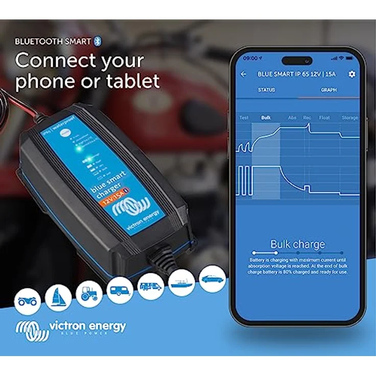 Victron Blue Smart IP65 12-15 Bluetooth Ladegerät 12V 15A für Blei und Lithium Akkus – Bild 2