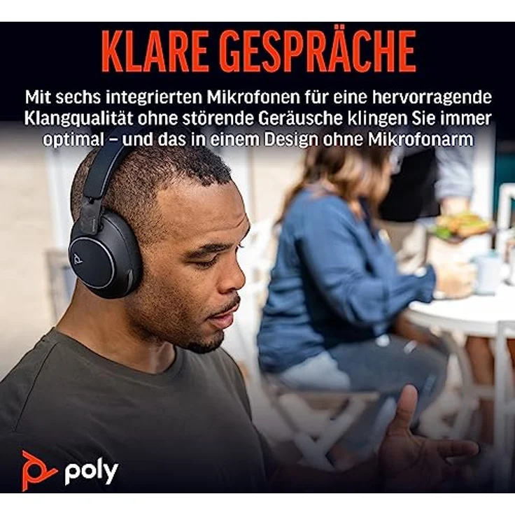 Poly Voyager Surround 80 UC-Bluetooth-Headset (Plantronics) Noise Cancelling-Mikrofone für klare Gespräche –Adaptives ANC–Funktioniert mit iPhone, Android, PC/Mac, Zoom, Microsoft Teams(zertifiziert) – Bild 2