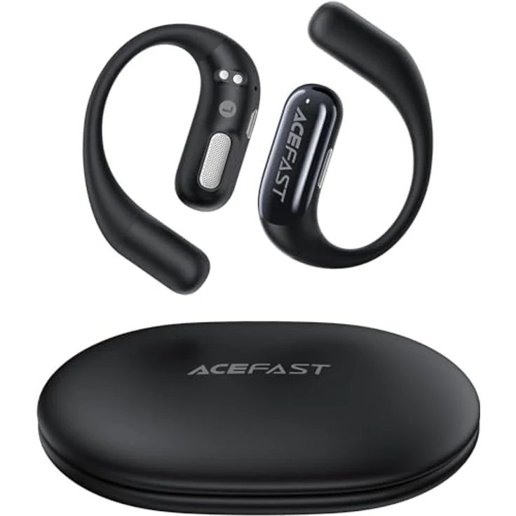 ACEFAST AceFit Air, Open Ear Bluetooth Kopfhörer 5.4 mit App, ultradünn, IP54, kraftvoller Sound, klare Anrufe, Touch-Steuerung, Schwarz – Bild 1